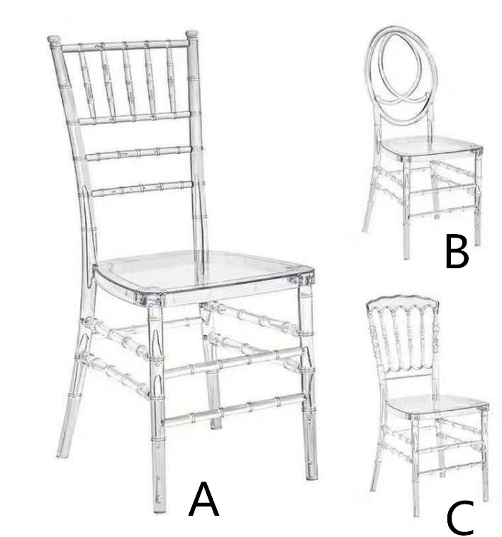 clear crystal plastic acrylic resin tiffany chiavari wedding chair