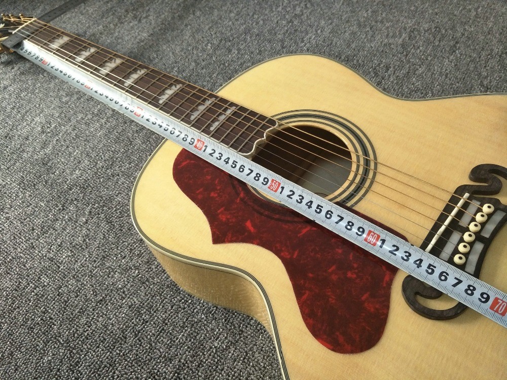 Left hand Acoustic Guitar 43 inches SJ200 Maple Acoustic Guitar Back / Side Tiger Stripes