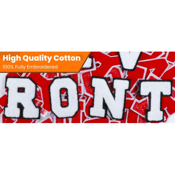 Chenille Letter Iron On Patches Red Iron On Letters Patches For Clothing A-Z, Chenille Letters For Clothes, Dress, Hat, Socks, Jeans, Accessories
