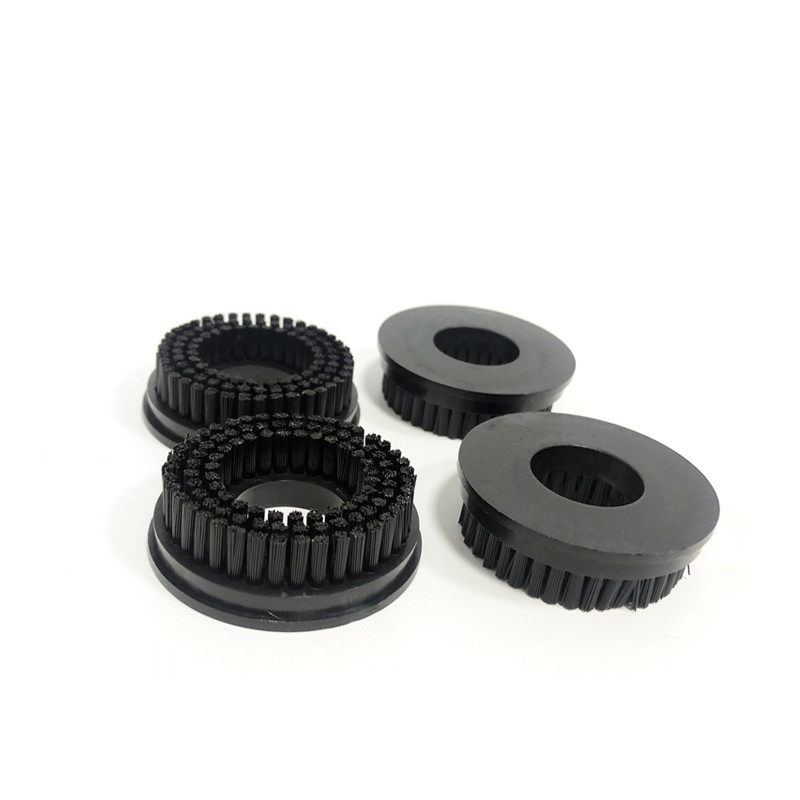 OD 46MM Nylon Pressure Foot Brush , Nylon Industrial Brush Hard Black Color