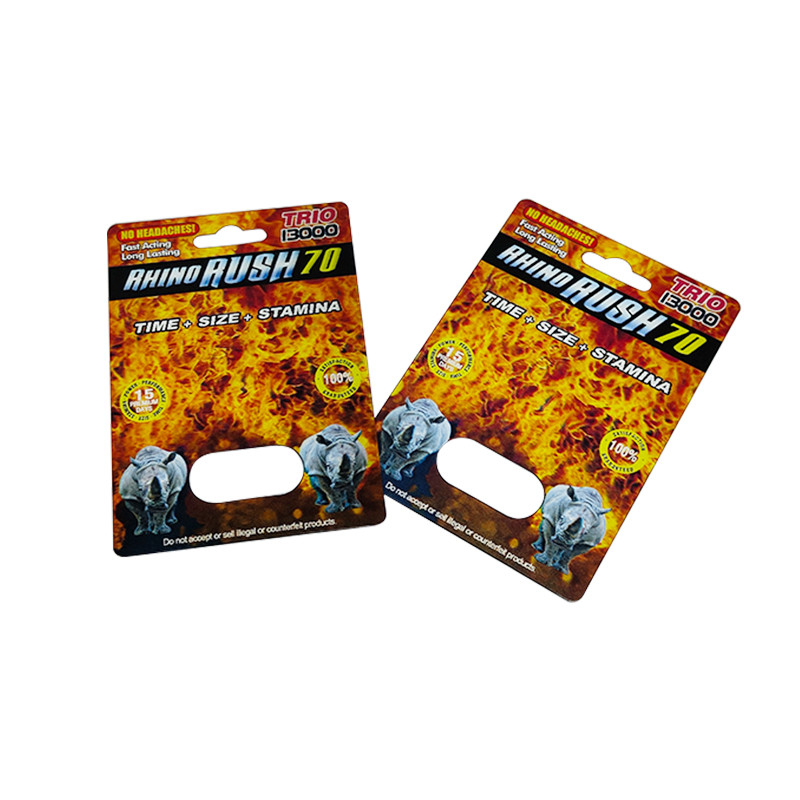 Plastic Blister Pack Cards For Rhino 69 Series Male Enhancement Pills Packaging Customizable