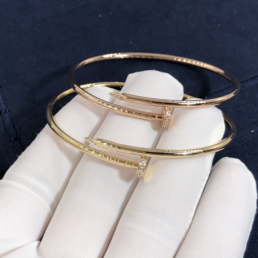 Elegant Car Tier 18k Gold Juste Un Clou Bracelet Small Model Natural Diamonds