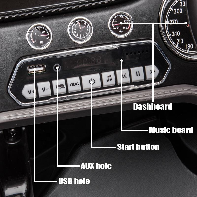 12V Battery Operated Licensed Ride On Car with Remote Control and Leather Seat