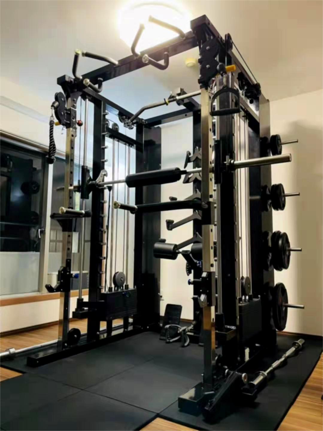 Indoor Multi Function Smith Machine All In One Gym Equipment With Weight Stacks