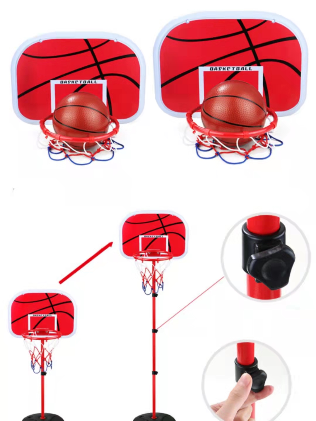Indoor And Outdoor Iron Basketball Hoop Adjustable And Safety For Boys