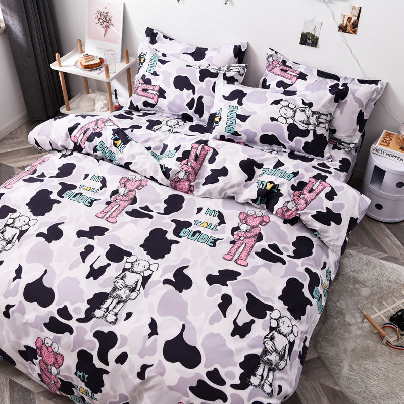 Modern Style Queen or King Size Bedding Set with Polyester Duvet Cover and Pillowcase