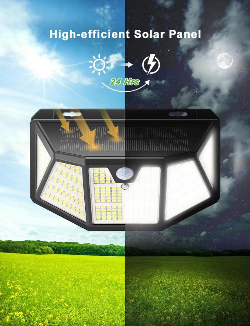 Outdoor Solar Wall Light Motion Sensor Waterproof Street Lamp Solar Powered Sunlight Spotlight