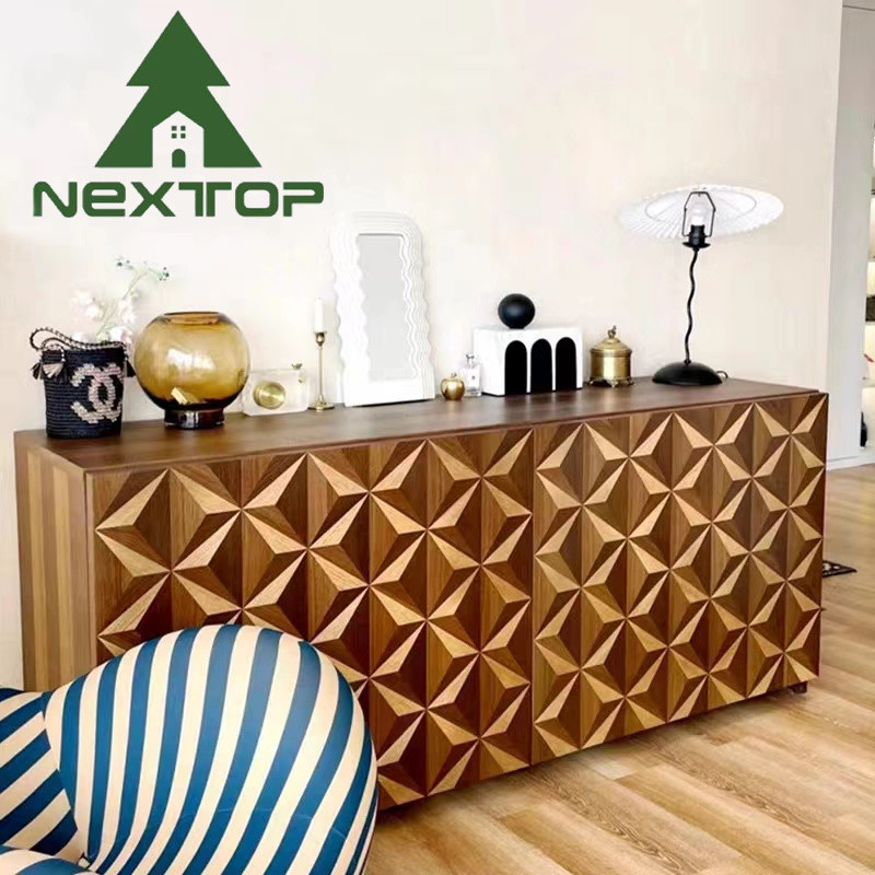 Metal Solid Wood Silver Luxury Sideboard Cabinets For Dining Room Living Room