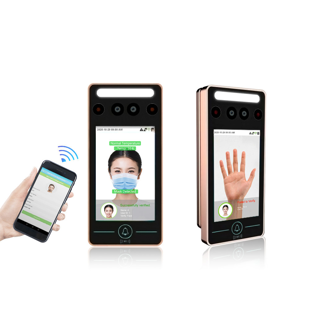 Intercom Staff Biometric Face Attendance Machine 4 Inch Touch Screen USB Host
