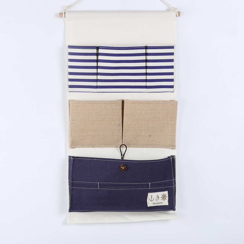 Puting hanging storage bag pockets organizer door wall chest holder customized blue