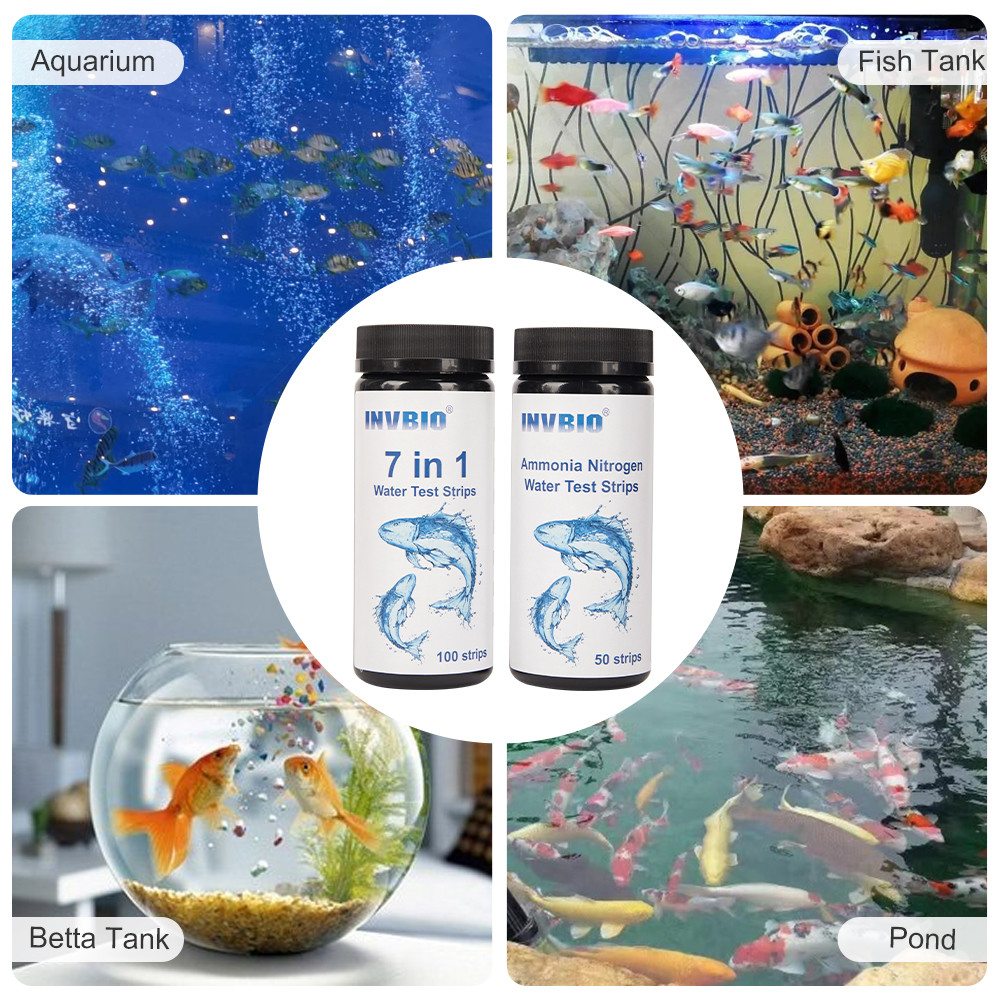 FSC Invbio Aquarium Water Test Strips Ammonia Nitrates Fish Tank Lead Test