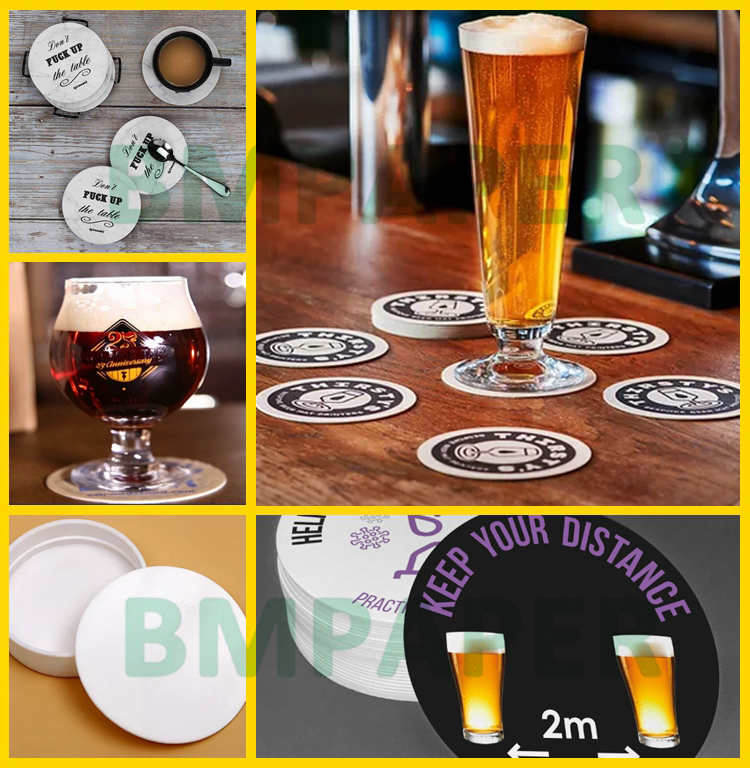 0.7MM Coaster Paper Board For Beverage Pads 420 x 620mm High Water Absorption