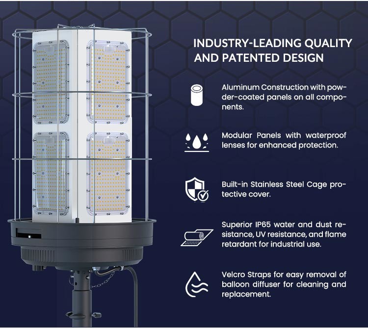 160000lm Movable Lighting Tower 1000W Outdoor Balloon Lights For Film Shooting