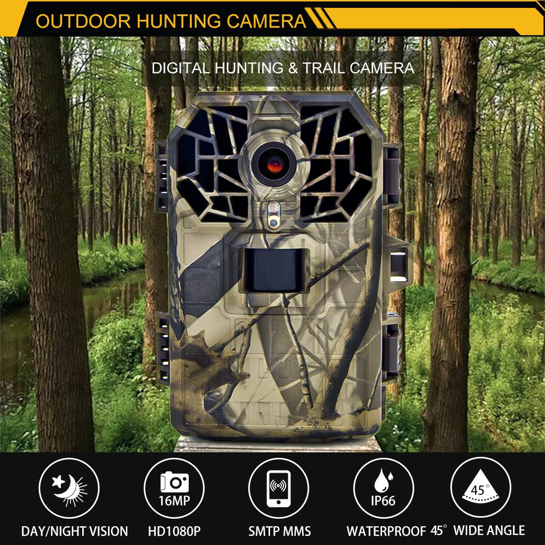 16MP 2in TFT Screen Digital Trail Camera IP66 Waterproof