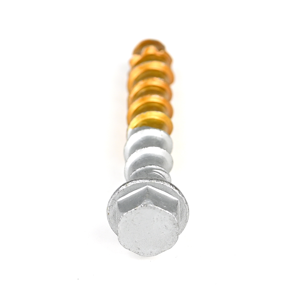 100% QC Tested Gold Baking Paint Hex Head Stainless Steel Self Tapping Masonry Bolts Anchors Cement Screws
