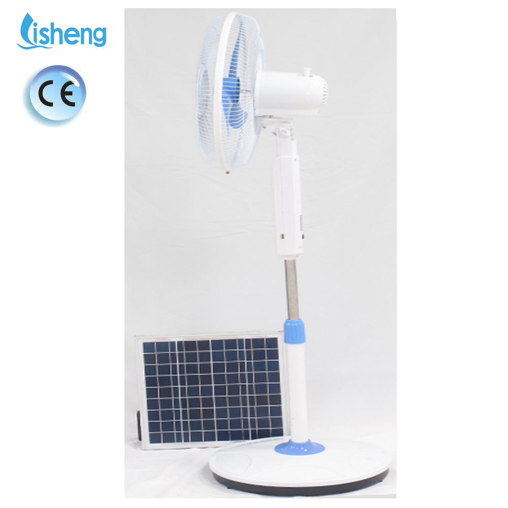 Household 12V DC Fan 16 Inch Rechargeable Stand Fan With LED Light And Charging Battery