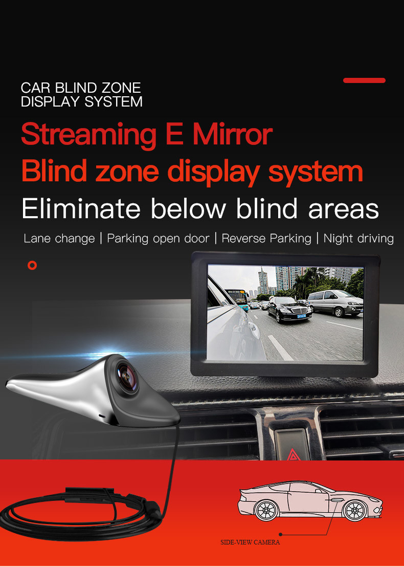 IP68 Shark Fin Blind Spot Monitoring Systems Blind Zone Display Set
