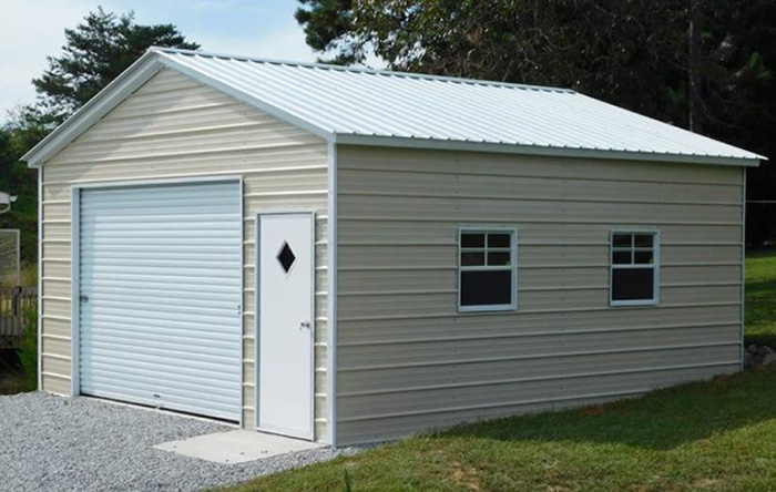 Portable Shelter Prefabricated Metal Car Canopy Garage with Solid H-shape Steel Beam