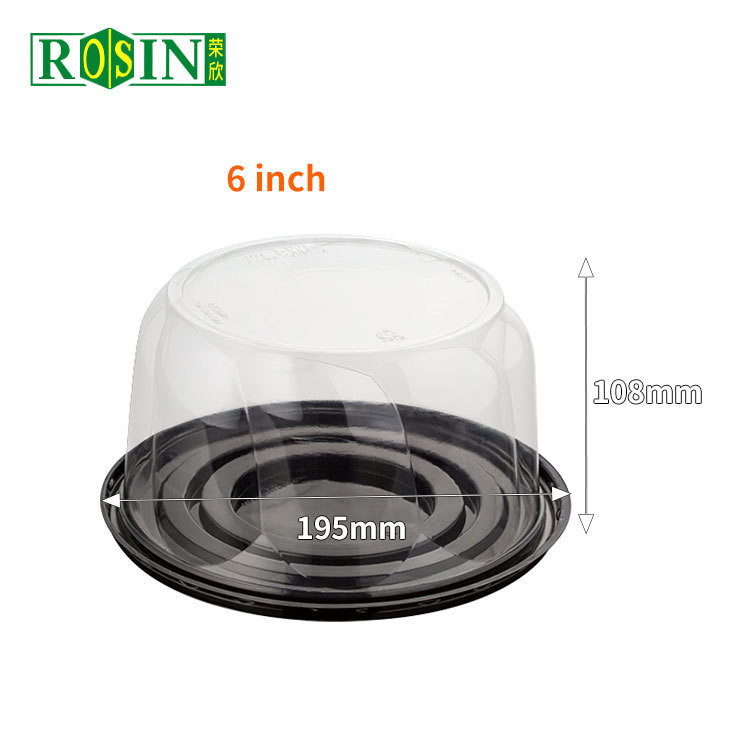 6 Inch Round Plastic Bakery Packaging Cheese Birthday With Clear Lid