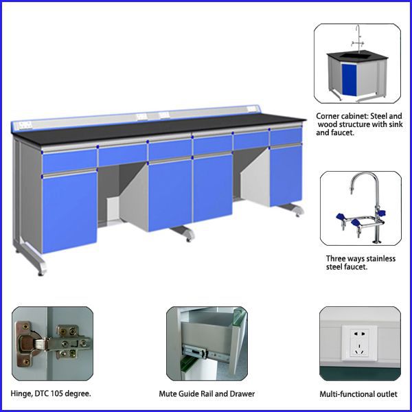 Anti Corrosion Adjustable Height Lab Table All Cold Rolled Steel Material