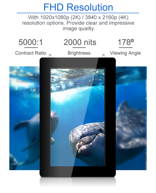 Ultra Bright 21.5" 32" 43" Outdoor LCD Digital Signage Vertical display Multi media