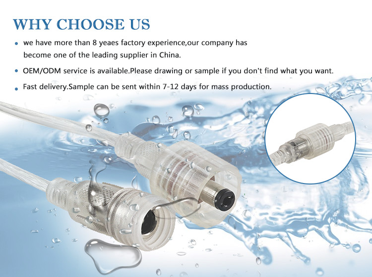 DC5521 Male And Female Transparent Butt Socket Car LED Waterproof Connector