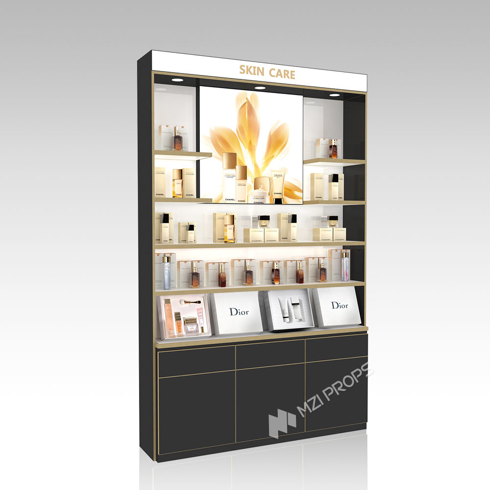 DYaS-VK-5 Skincare Display Cabinet with 3mm Acrylic Light Box and Engraved Pattern