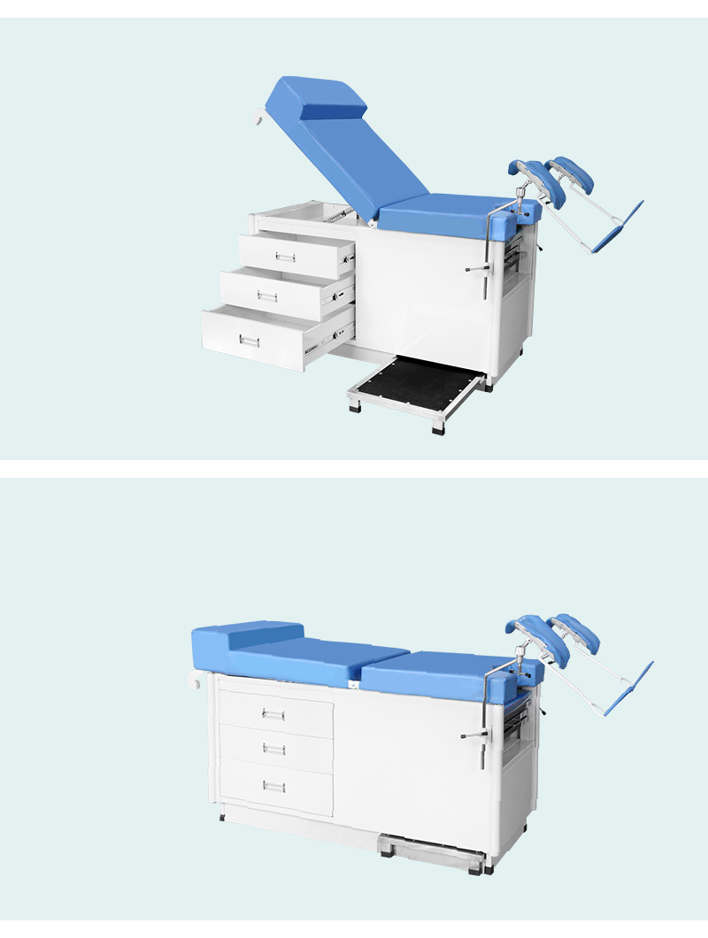 2 Function Medical Obstetric Exam Couch Manual Hospital Delivery Operation Gynaecological Table With Cabinet