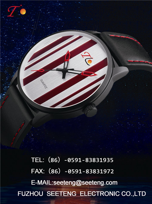 PU leather strap with alloy case and color band special design dial watch
