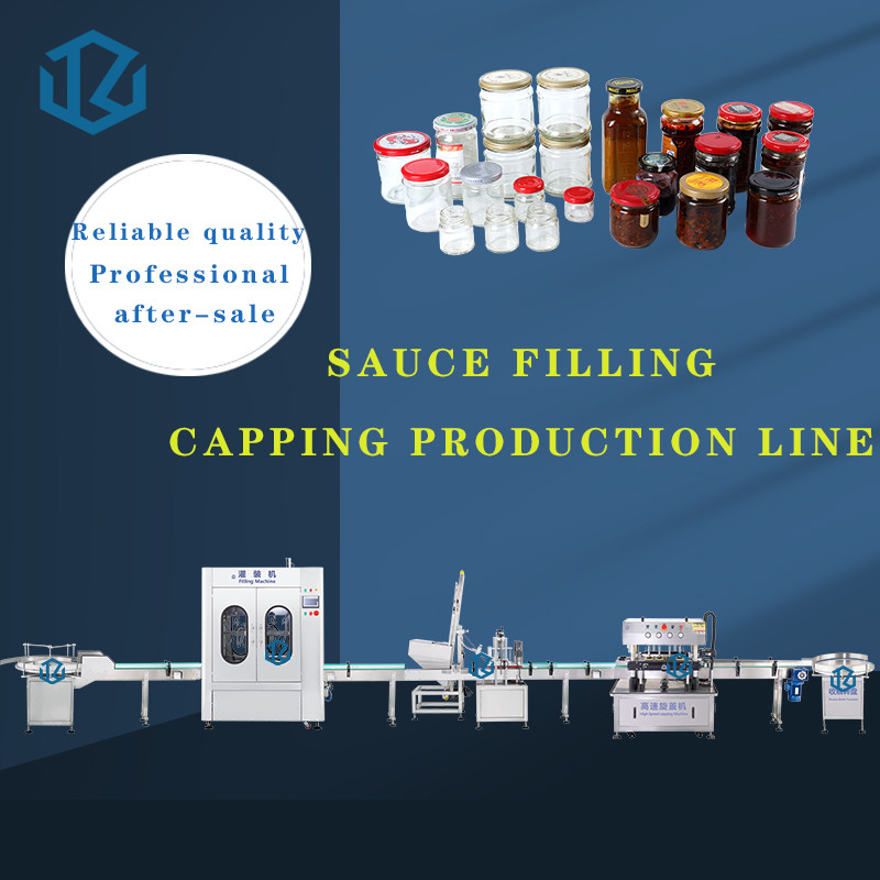 Chili Sauce Jam Honey filling Packaging Line Capping Labeling Machine for Glass Bottle plastic bottle