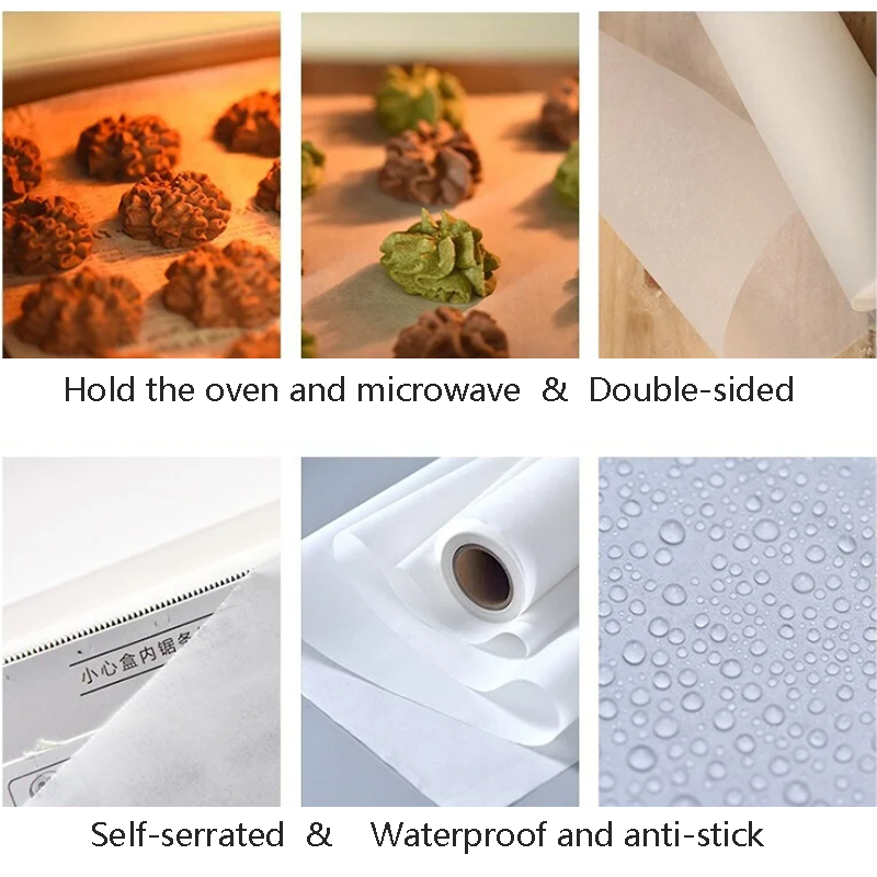 Coated Food Grade Silicon Baking Parchment Paper Large With Waterproof Coating