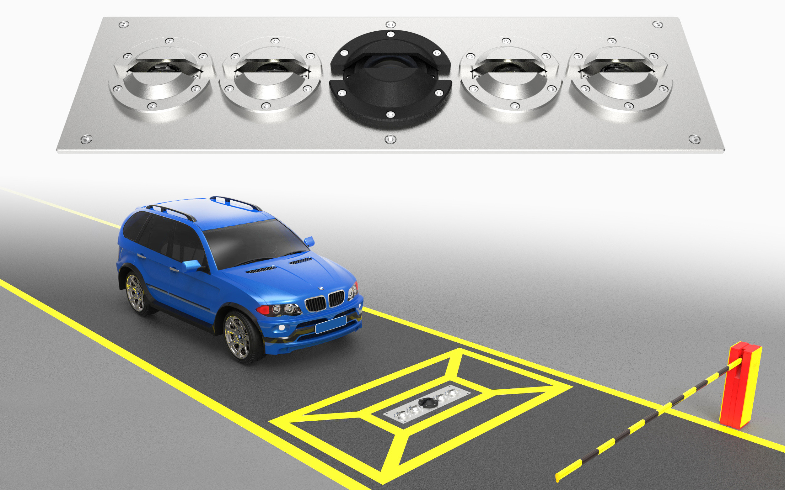 The explosive detection Under Vehicle Surveillance System for Border , Building entrance and Banks