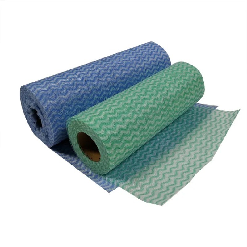 Spunlace 50GSM Disposable Dish Cloths , Super Absorbent Blue Disposable Rags