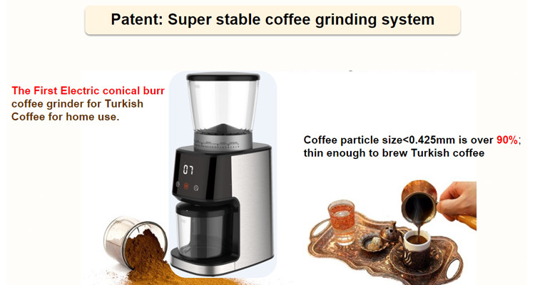 40mm Coffee Conical Burr Grinder Stainless Steel Super Stable Home Coffee Bean Grinder ETL