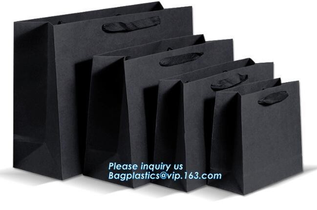 Custom Printed Accept Wholesale Stock White Brown Kraft Paper Shopping Bag With Handle No Minimum, carrier handle bags