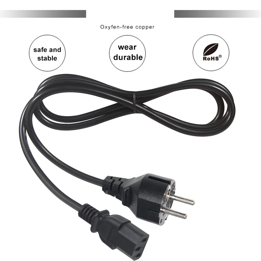 0.75MM European Supply Cable with VDE Extension 3PIN Schuko Plug To C13 Netsnoer