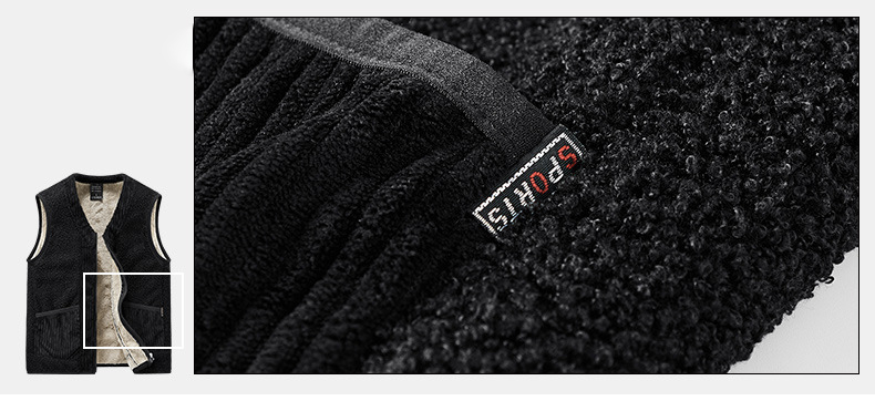 Street Style Cold Weather Vest Knit Polar Fleece Dress Vest With Pockets