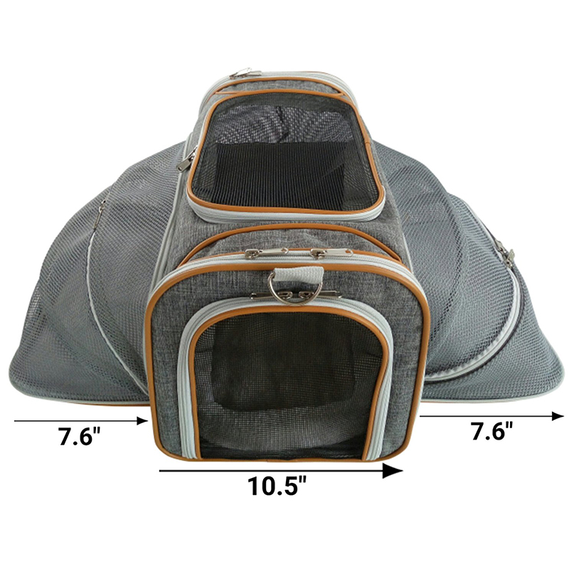 Self Lock Zipper Closure Dog Carrier Bag Airline Approved With Luggage Strap