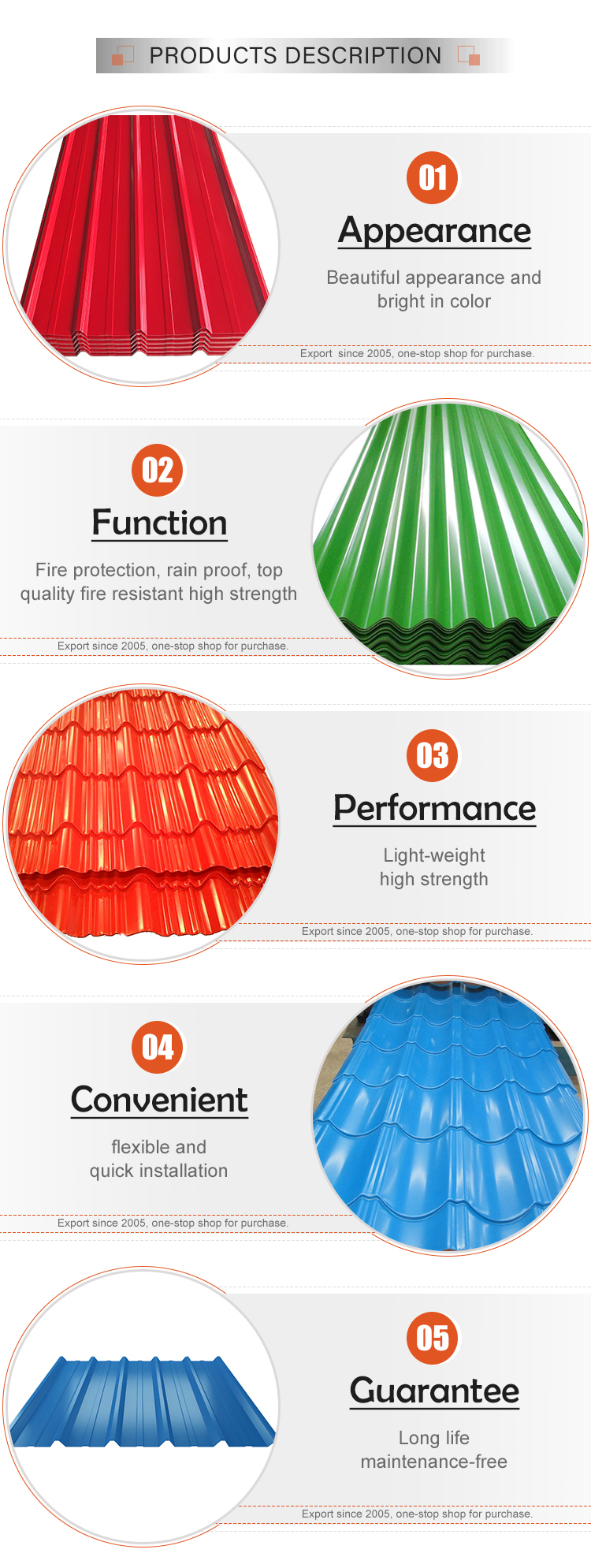 Z30 665mm PPGI Roof Sheet DX51 Color Coated Galvalume For Industrial