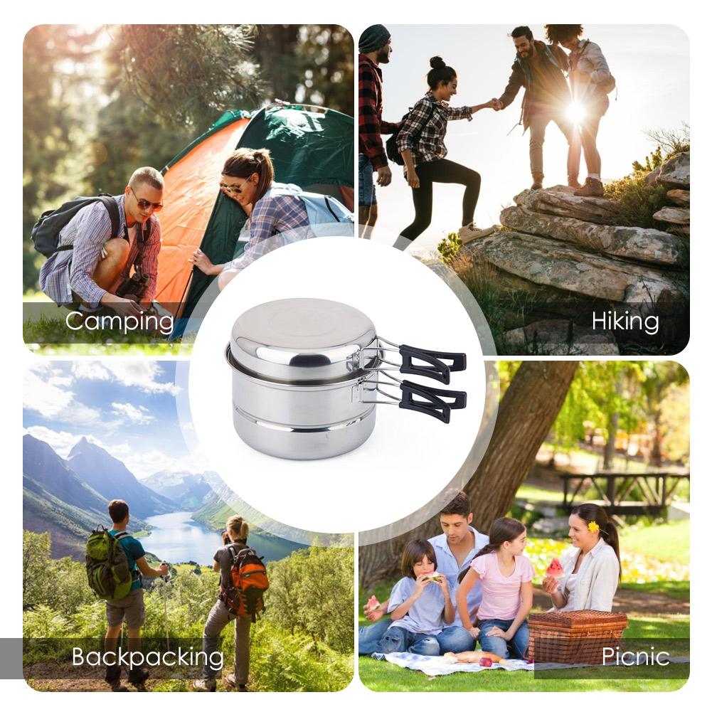 Modern Stainless Steel Outdoor Camping Cookware For Picnic