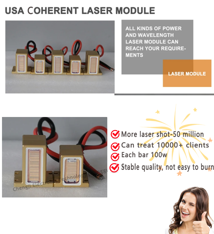 Ice Titanium Laser Beauty Machine 1200w Diode Laser Painless Hair Removal Machine