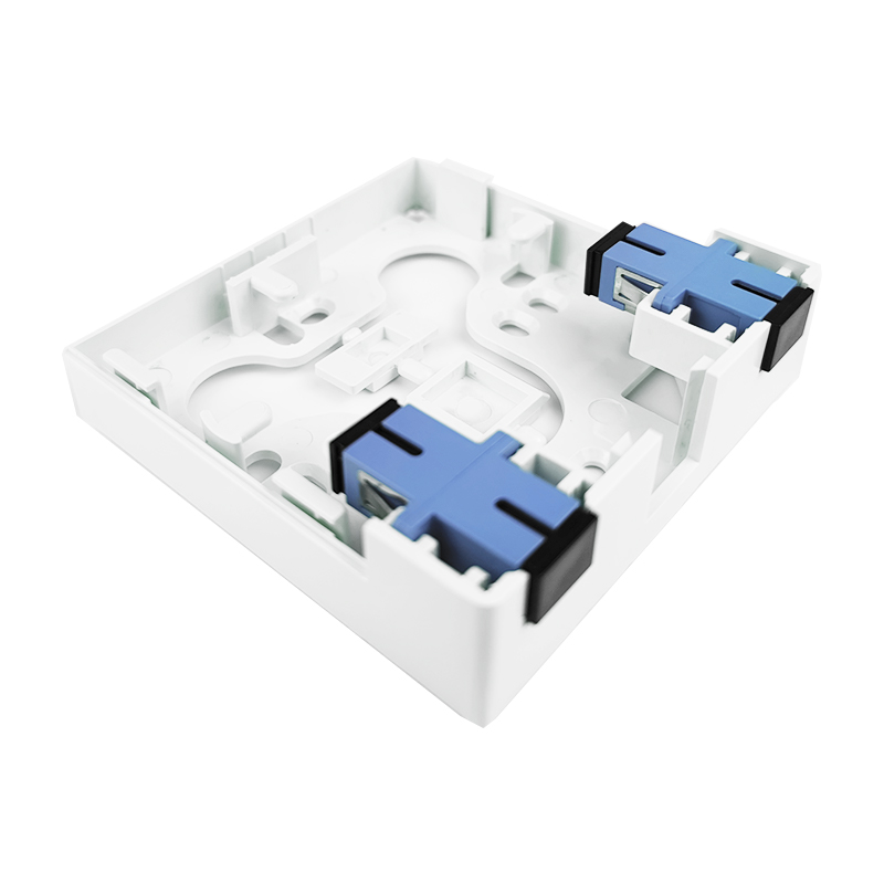 Gray 2 Cores UPC Plastic Fiber Optic Faceplate Socket Panel for Indoor FTTH Network