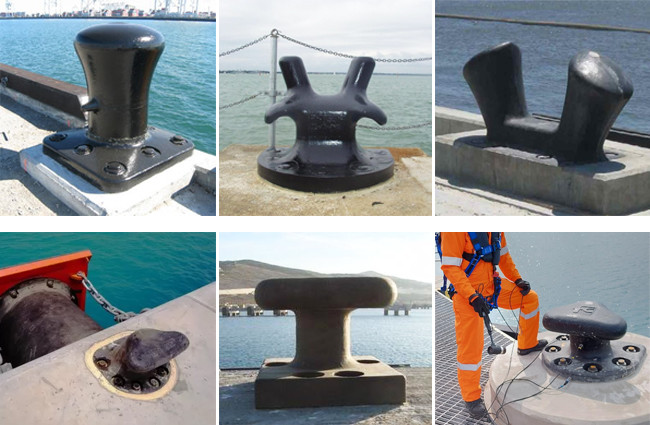 PIANC Standard Mooring Bollards Cast Iron Steel 150 Tons Horn Bollards