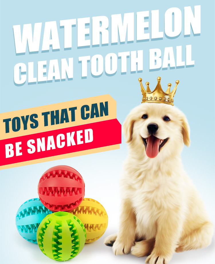 Dog Chew Toy BallsPet Food Feeder Chew Tooth Cleaning Ball Durable Soft Bite Resistant