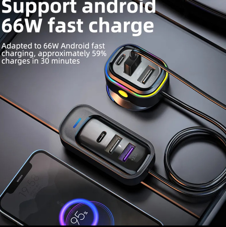 6 IN 1 Car Phone Charger Small Quick Cell Phone Charger Universal Power Supply Adapter