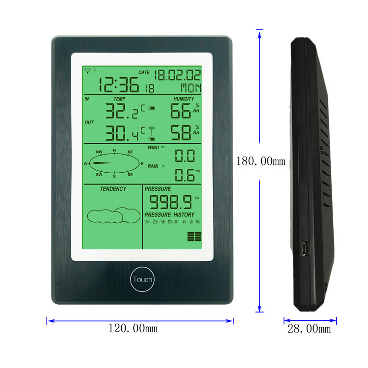 Indoor Temperature Range 0 To 50 °C WS1050 Professional Weather Station With Alarm Clock