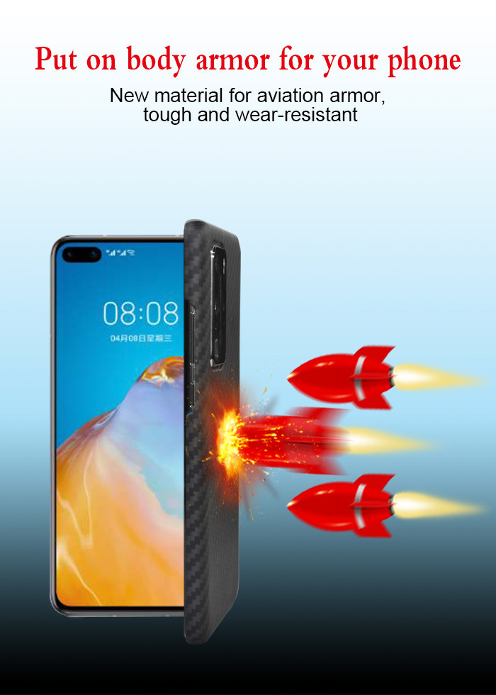 0.65mm Thickness Ultra Slim Aramid Fiber Case For Huawei P40