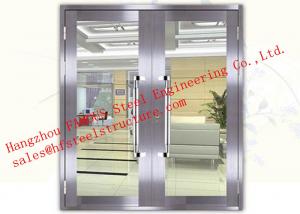 Buy cheap Galvanized Steel Fireproof Glass Fire Rated Double Doors For Shopping Mall product