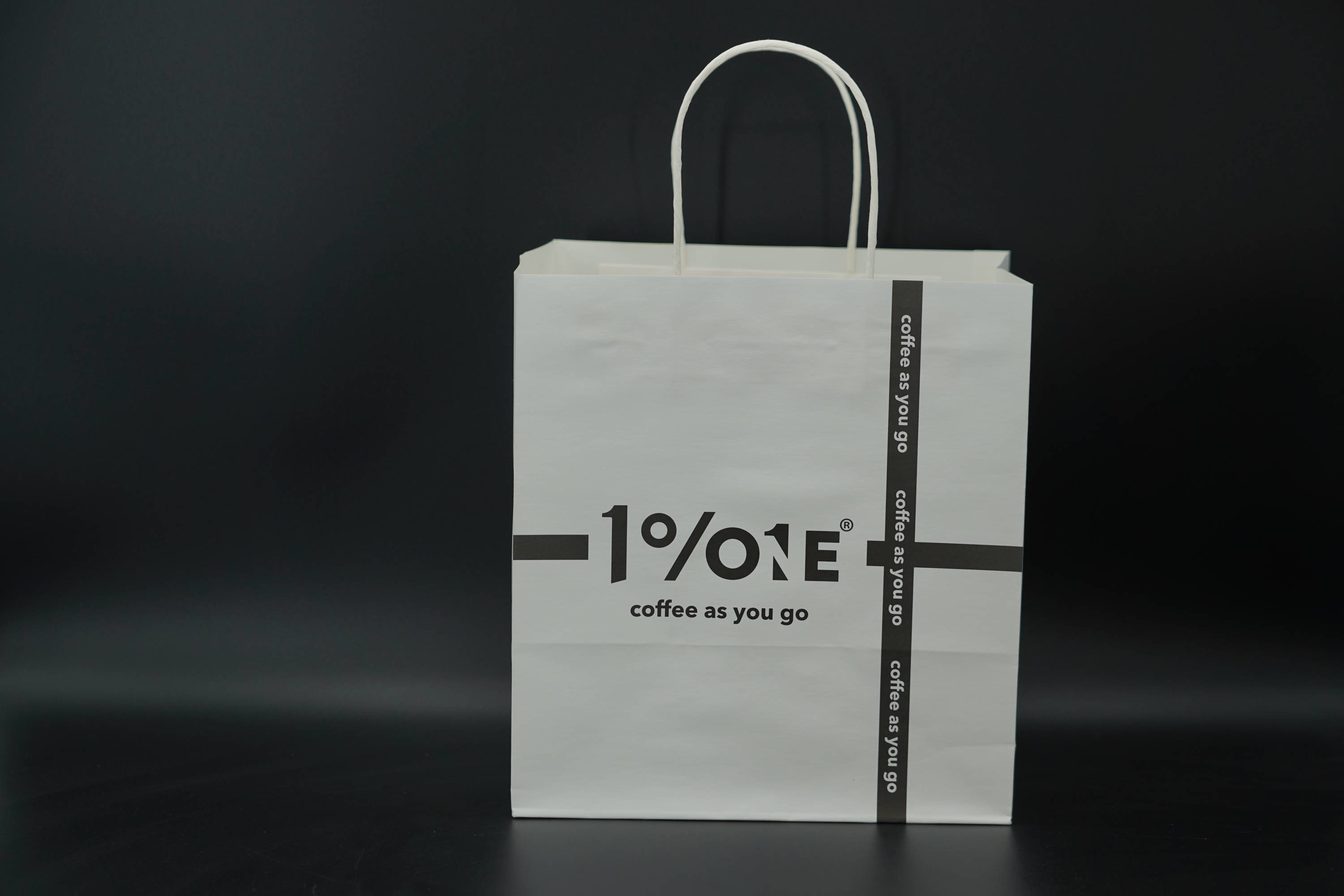 Printing White Eco Paper Bags With Handles Twisted Oversized Bottom