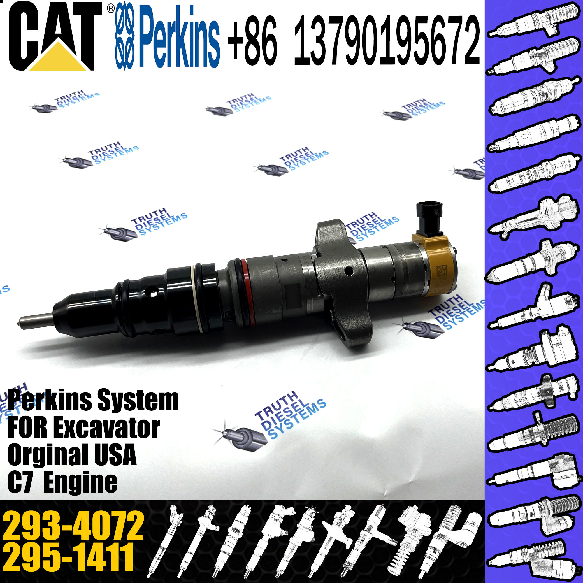 Oem Perkins Diesel Fuel Injectors Caterpillar 328-2576 10R7222 387-9434